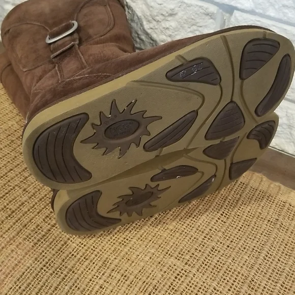 UGG Australia Cargo III 3 Tall Boots Brown Buckle Side Zipper size 7 Style #5132 - Picture 9 of 13